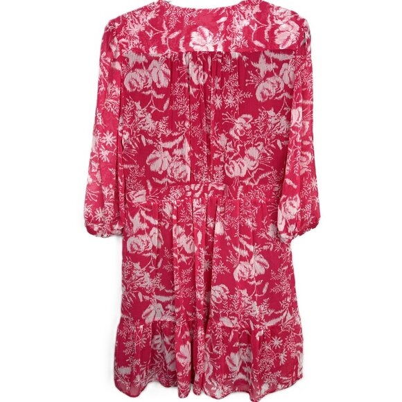 NWT ba&sh Ulia Wrap Summer Mini Dress Rose Pink Print Size 8 Large - Picture 7 of 13